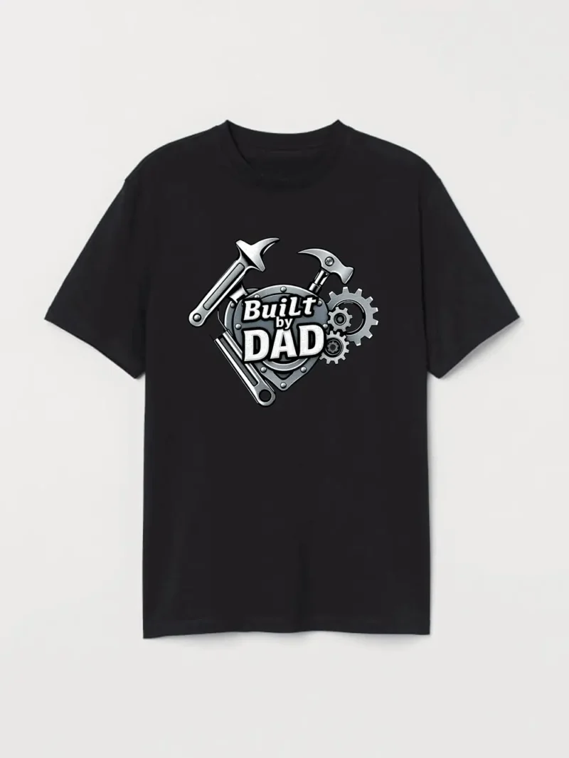 Built By Dad Mechanic Tools Shirt  Gearhead Father Gift T-Shirt - Image 2