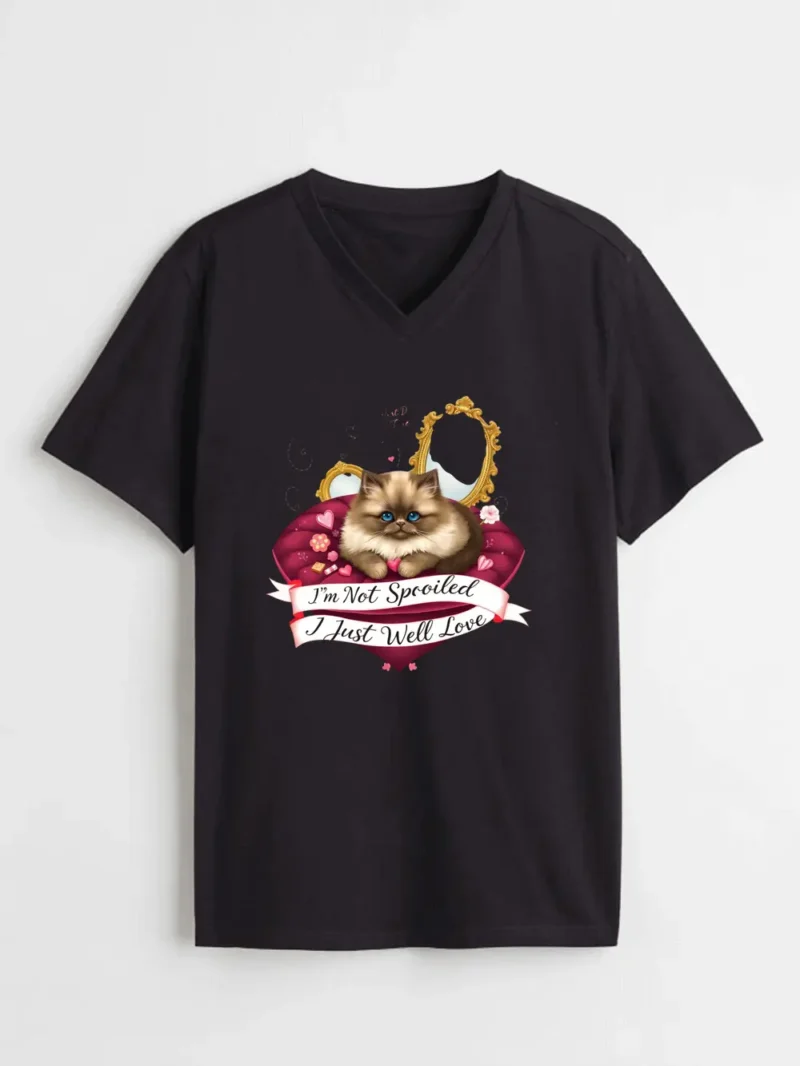 I'm Not Spoiled Just Well Loved Cat Shirt  Cute Persian Kitten Tee T-Shirt - Image 2