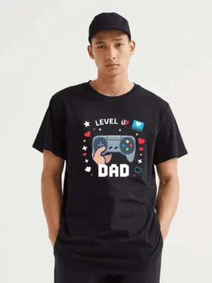 Level Up Dad Gamer Shirt  Cool Video Game Father Gift T-Shirt