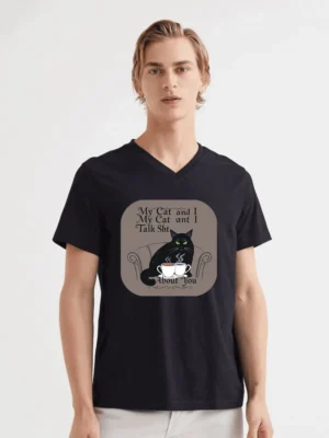 My Cat And I Talk Sht About You Shirt  Sarcastic Black Cat Tee T-Shirt