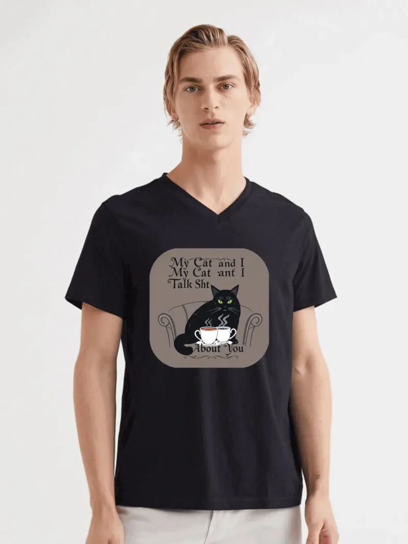 My Cat And I Talk Sht About You Shirt  Sarcastic Black Cat Tee T-Shirt