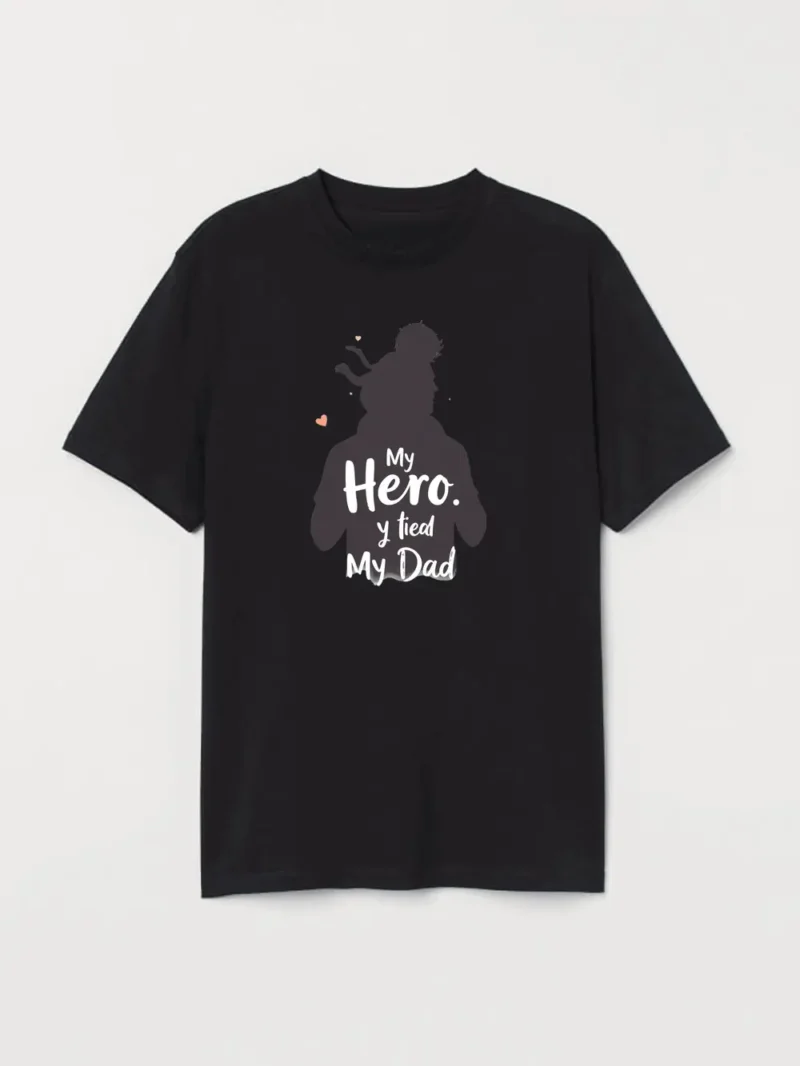 My Hero Silhouette Dad Shirt  Heart Warming Father's Love Tee T-Shirt - Image 2