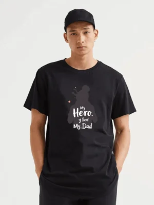 My Hero Silhouette Dad Shirt  Heart Warming Father's Love Tee T-Shirt