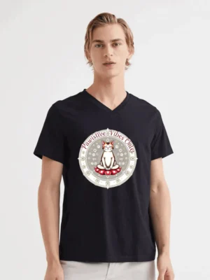 Pawsitive Vibes Only Shirt  Meditating Zen Cat Graphic Tee T-Shirt