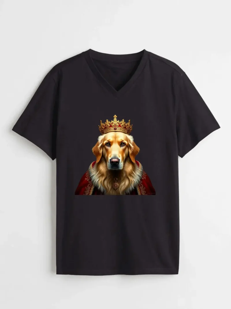 Royal Golden Retriever Dog King Art Design T-Shirt - Image 2