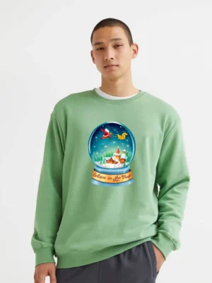 Santa Sleigh In Snow Globe Magic Christmas Shirt Sweatshirt