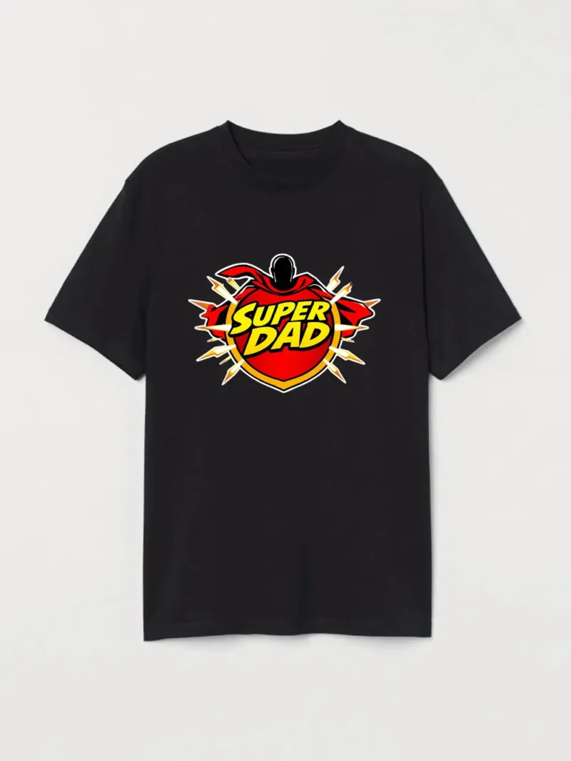 Super Dad Comic Style T-Shirt  Hero Dad Gift Idea T-Shirt - Image 2