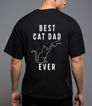 Best cat dad ever shirt cat daddy paw fist bump meow cat t-shirt T-Shirt