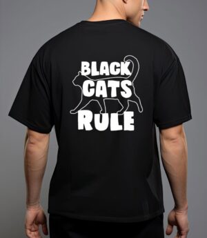 Black cats rule dad kitty daddy cat mom christmas father premium_3 t-shirt T-Shirt