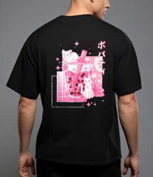 Cat boba tea bubble tea anime cats lover kawaii gifts t-shirt T-Shirt
