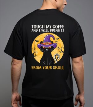 Cat funny ouch my coffee and i will drink it from your skul t-shirt T-Shirt