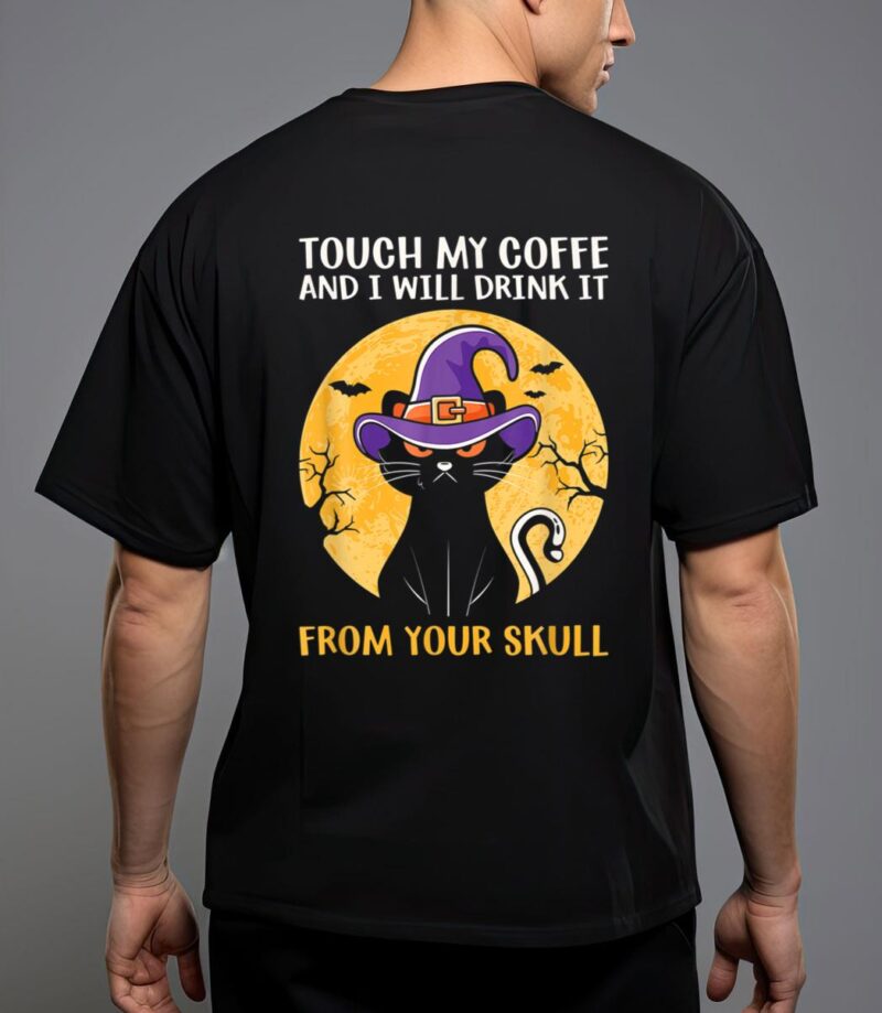 Cat funny ouch my coffee and i will drink it from your skul t-shirt T-Shirt