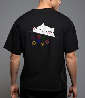 Cat throwing dice tabletop games cute kawaii animal lover t-shirt T-Shirt