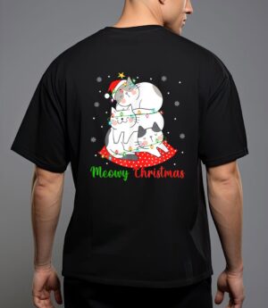 Cat xmas ree lights santa cat christmas t-shirt T-Shirt