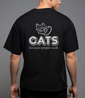 Cats because people suck funny kitty lovers t-shirt T-Shirt