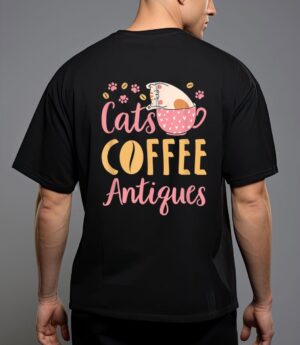 Cats coffee antiques cat lover antiquing t-shirt T-Shirt
