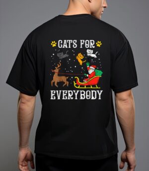 Cats for everybody santa funny christmas pjs xmas women t-shirt T-Shirt