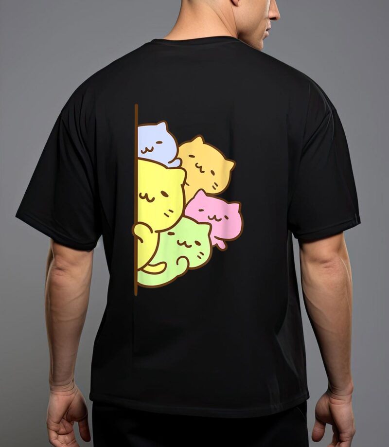 Cats meowtain cute kitty pile anime kawaii gay pride t-shirt T-Shirt