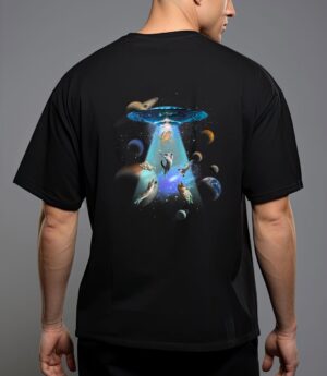 Cats ufo funny flying kitten spaceship alien lover novelty t-shirt T-Shirt