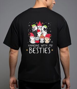 Christmas cat lover christmas tree kawaii cat bestie t-shirt T-Shirt