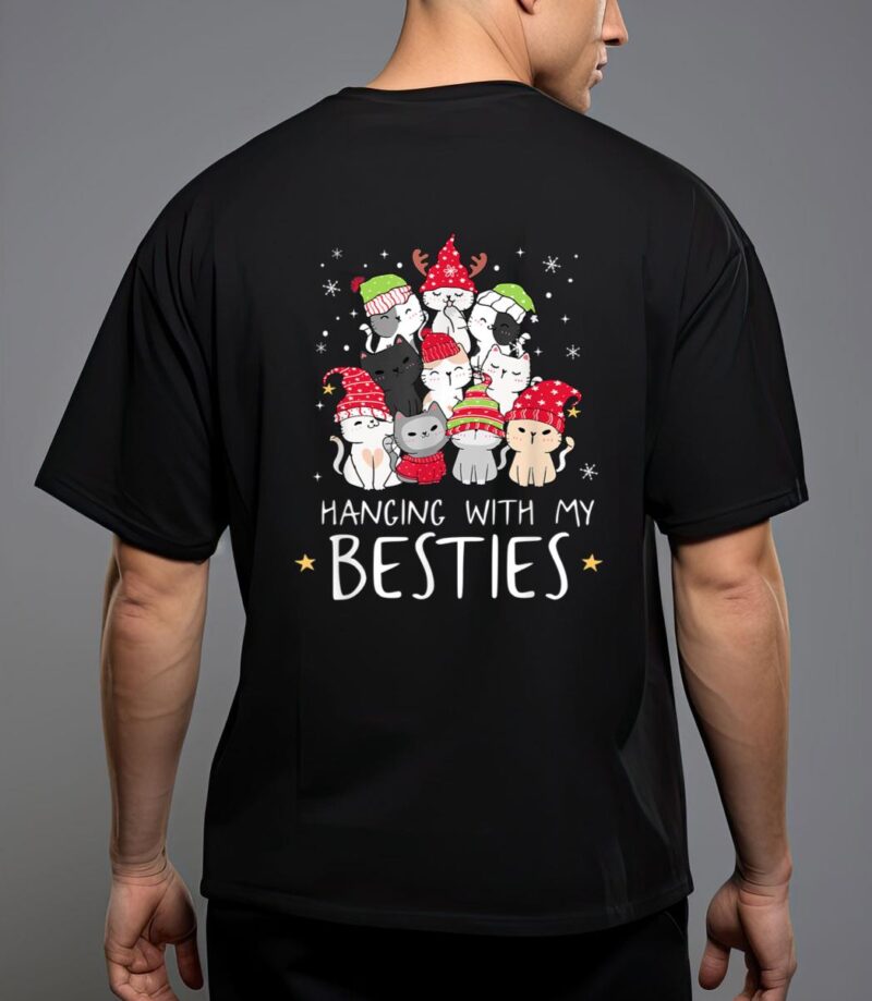 Christmas cat lover christmas tree kawaii cat bestie t-shirt T-Shirt