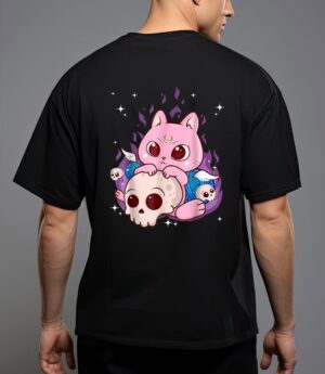 Cute anime kawaii cat aesthetic kawaii pastel goth halloween t-shirt T-Shirt