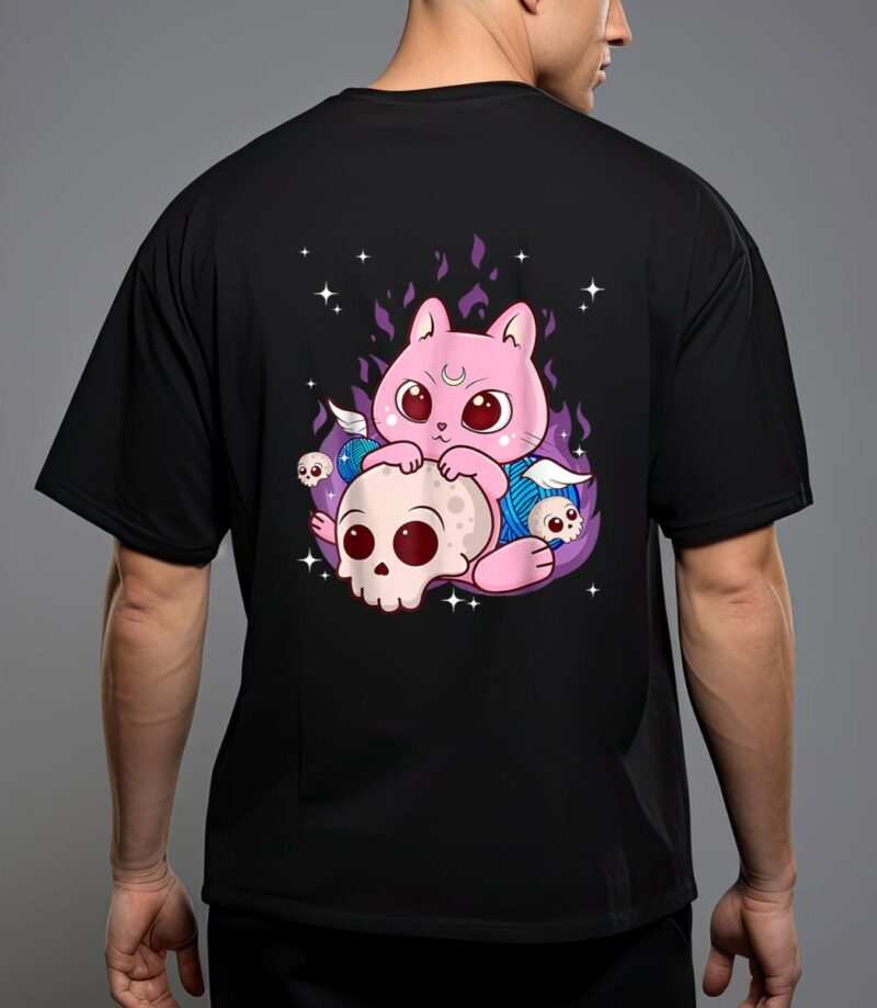 Cute anime kawaii cat aesthetic kawaii pastel goth halloween t-shirt T-Shirt
