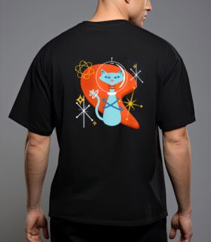 Cute atomic space cat in vintage retro vibes t-shirt T-Shirt