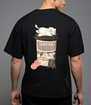 Cute cat cafe, kawaii cat coffee, anime neko kitty, cat puns t-shirt T-Shirt