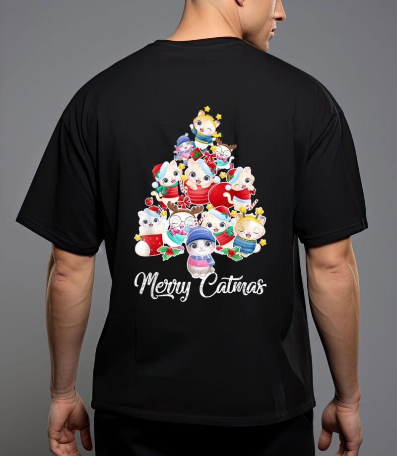 Cute cat christmas tree merry catmas for kitten xmas lover t-shirt T-Shirt