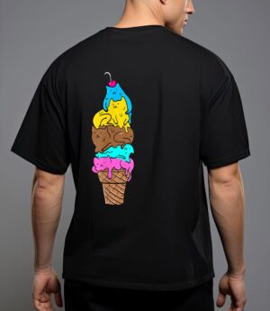 Cute cat ice cream - kitty cat dessert t-shirt T-Shirt