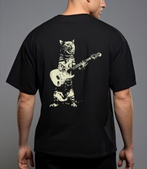 Cute cat playing guitar t-shirt T-Shirt