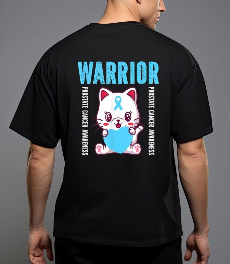 Cute cat warrior prostate cancer awareness for men and women t-shirt T-Shirt
