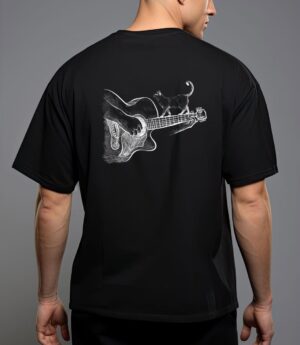 Cute siamese cat guitar player t-shirt T-Shirt