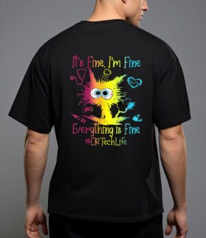 Er ech life it s fine i m fine everything is fine cat t-shirt T-Shirt