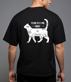 Feline petting chart cat apparel t-shirt T-Shirt