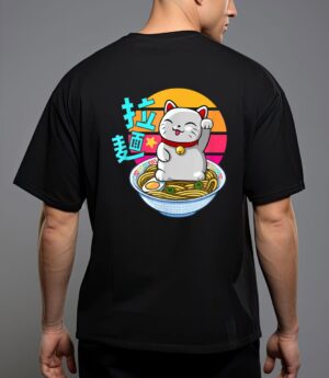 Fortune cat ramen kawaii maneki neko t-shirt T-Shirt
