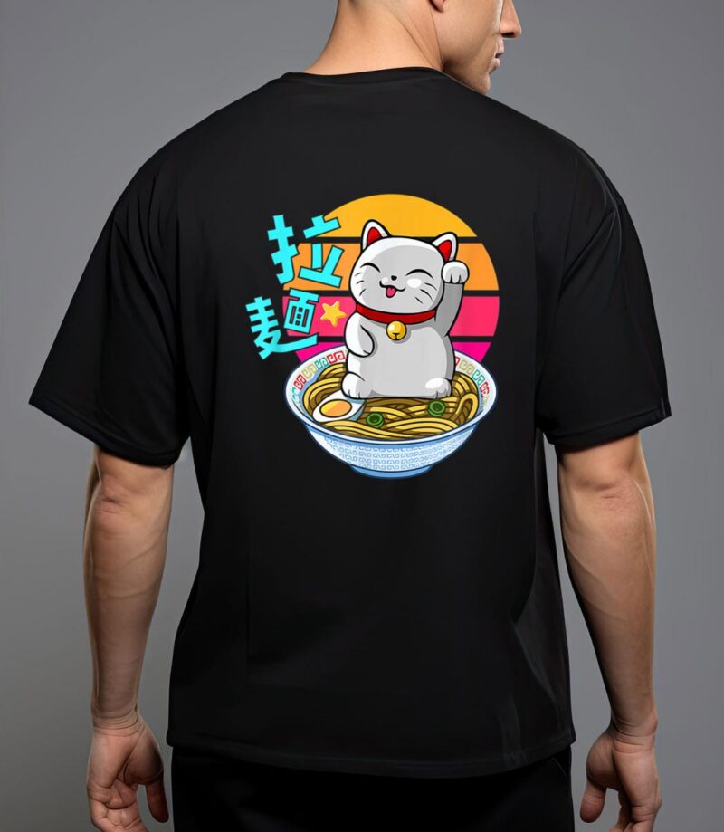 Fortune cat ramen kawaii maneki neko t-shirt T-Shirt