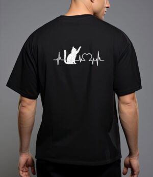 Funny cat for women - meowy cute cat lover heartbeat t-shirt T-Shirt