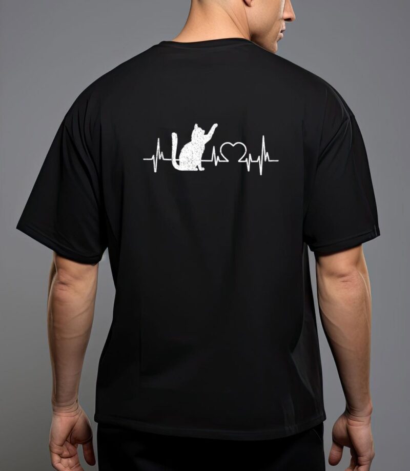 Funny cat for women - meowy cute cat lover heartbeat t-shirt T-Shirt