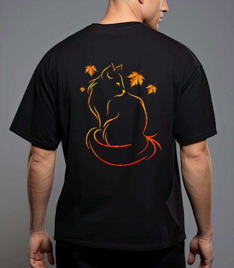 Funny cat leaf fall hello autumn for cute kitten lover t-shirt T-Shirt