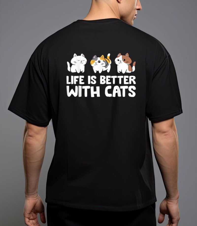 Funny cat lover cute kittens life is better with cats t-shirt T-Shirt