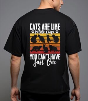 Funny cat owners cat lovers cats are like potato chips t-shirt T-Shirt