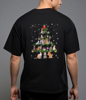 Funny cats christmas ree ee ornament decor cat lover t-shirt T-Shirt