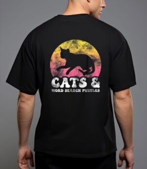 Funny cats word search puzzles vintage retro hobby t-shirt T-Shirt