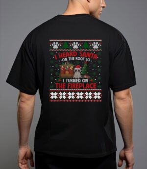 Funny christmas cat hates santa annoyed cat t-shirt T-Shirt