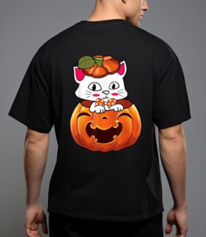 Funny halloween jack-o-lantern pumpkin cat gifts t-shirt T-Shirt
