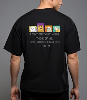 Funny i don't care what anyone think of me except black cat t-shirt T-Shirt