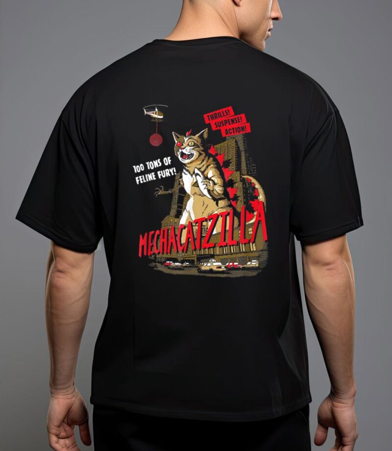 Funny mecha catzilla cat costume halloween t-shirt T-Shirt
