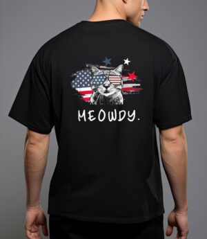 Funny meowdy cat shirt cat america meowica cat t-shirt T-Shirt